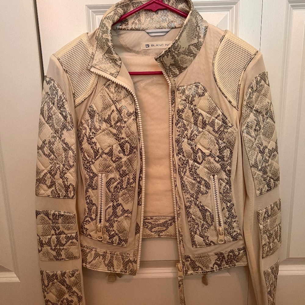Blank NYC Moto Jacket White/Silver S
